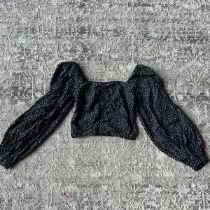 Black Polka Dot Women's Top